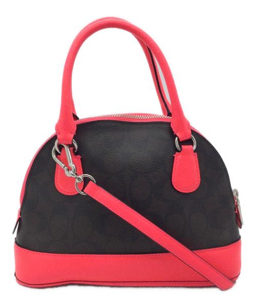 COACH（コーチ）COACH (コーチ) 2WAYバッグ ブラウン×レッドの古着・服飾アイテム