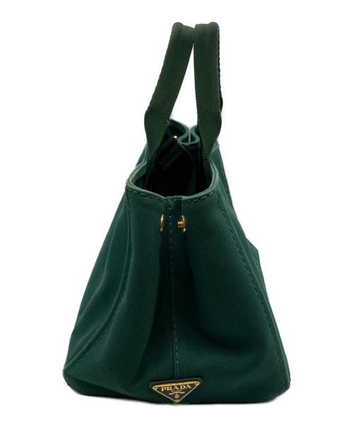 PRADA（プラダ）PRADA (プラダ) 2WAYキャンバスバッグ/ショルダーバッグ/カナパトート グリーンの古着・服飾アイテム