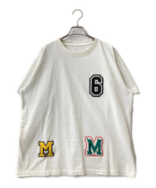 MM6 Maison Margiela（エムエムシックスメゾンマルジェラ）MM6 Maison Margiela (エムエムシックスメゾンマルジェラ) ワッペンクルーネックTシャツ ホワイト サイズ:Sの古着・服飾アイテム