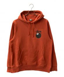 stussy（ステューシー）の古着「8 Ball Pull Over Hoody Parker / 8ボールプルオーバーパーカー」｜オレンジ