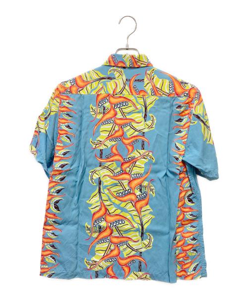 Sun Surf（サンサーフ）Sun Surf (サンサーフ) 半袖シャツ スカイブルー×オレンジ サイズ:Sの古着・服飾アイテム