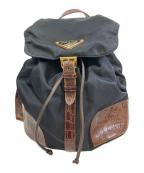 PRADAプラダ）の古着「クロコリュック」｜ネイビー×ブラウン