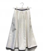 SEVEN TEN by MIHO KAWAHITOセブン テン バイ ミホ カワヒト）の古着「SEVEN TEN by MIHO KAWAHITO ペイズリージャガードスカート」｜ホワイト