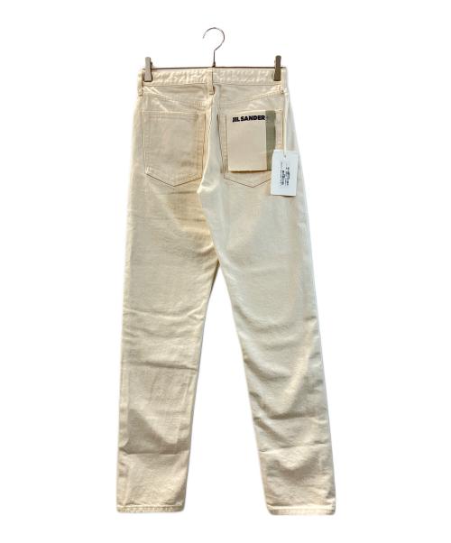 JIL SANDER+（ジルサンダープラス）JIL SANDER+ (ジルサンダープラス) ロゴパッチジーンズ アイボリー サイズ:27の古着・服飾アイテム