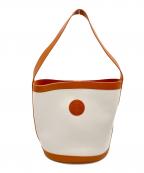 STARBUCKS COFFEEスターバックスコーヒー）の古着「キャンバスショルダーバッグ」｜ホワイト×ブラウン