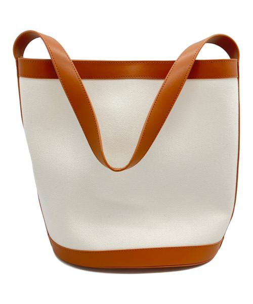 STARBUCKS COFFEE（スターバックスコーヒー）STARBUCKS COFFEE (スターバックスコーヒー) キャンバスショルダーバッグ ホワイト×ブラウンの古着・服飾アイテム