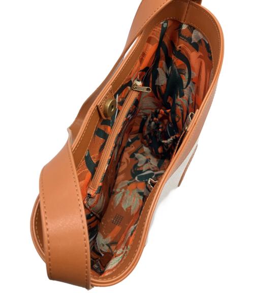 STARBUCKS COFFEE（スターバックスコーヒー）STARBUCKS COFFEE (スターバックスコーヒー) キャンバスショルダーバッグ ホワイト×ブラウンの古着・服飾アイテム