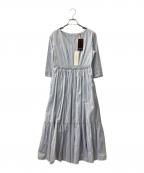 ne quittez pasヌキテパ）の古着「長袖ワンピース」｜ホワイト×ブルー