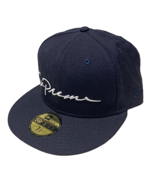SUPREME（シュプリーム）SUPREME (シュプリーム) New Era (ニューエラ) 18FW Classic Script Cap ネイビー サイズ:7 1/4の古着・服飾アイテム