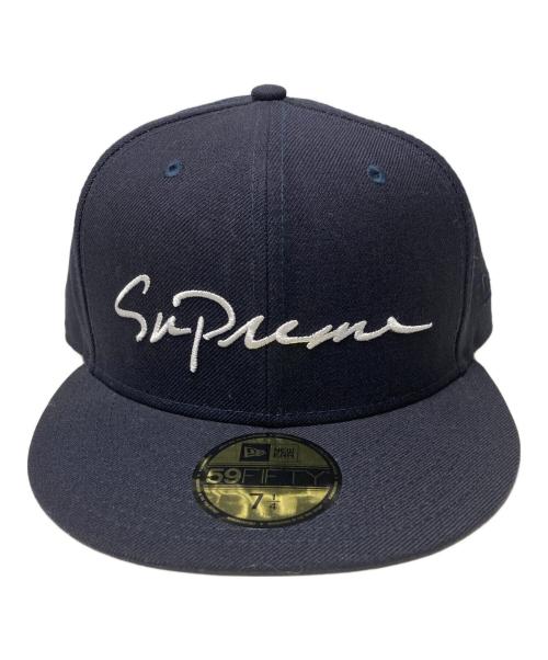 SUPREME（シュプリーム）SUPREME (シュプリーム) New Era (ニューエラ) 18FW Classic Script Cap ネイビー サイズ:7 1/4の古着・服飾アイテム
