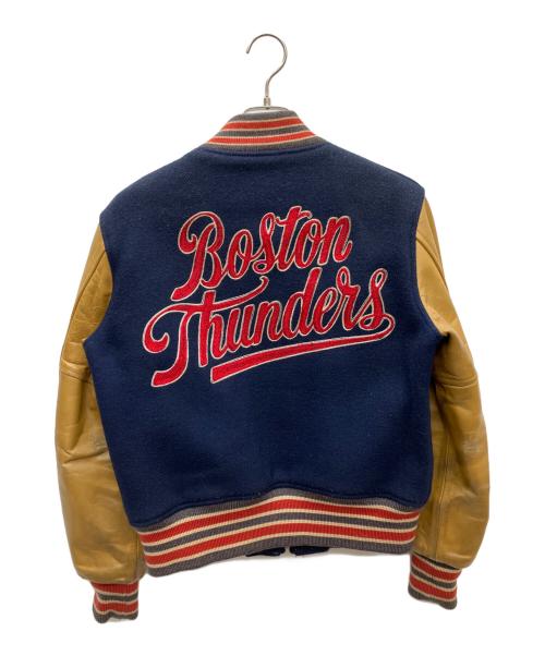 STYLE EYES（スタイルアイズ）STYLE EYES (スタイルアイズ) スタジャン ネイビー×ブラウン サイズ:38の古着・服飾アイテム