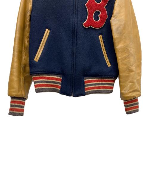 STYLE EYES（スタイルアイズ）STYLE EYES (スタイルアイズ) スタジャン ネイビー×ブラウン サイズ:38の古着・服飾アイテム