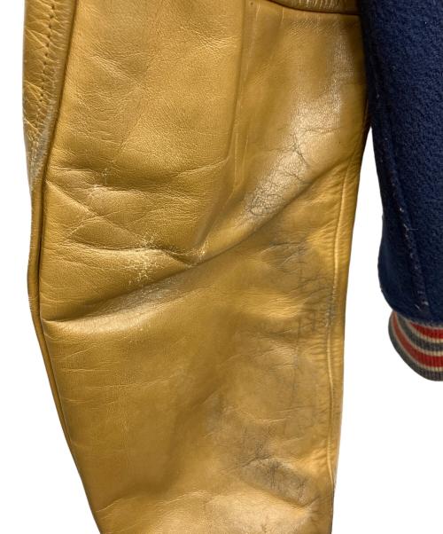 STYLE EYES（スタイルアイズ）STYLE EYES (スタイルアイズ) スタジャン ネイビー×ブラウン サイズ:38の古着・服飾アイテム