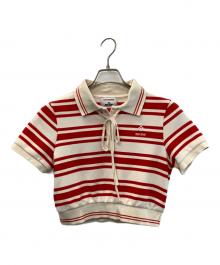 Lily Brown×MARY QUANT（リリーブラウン×マリークヮント）の古着「ポロシャツ」｜ベージュ×レッド