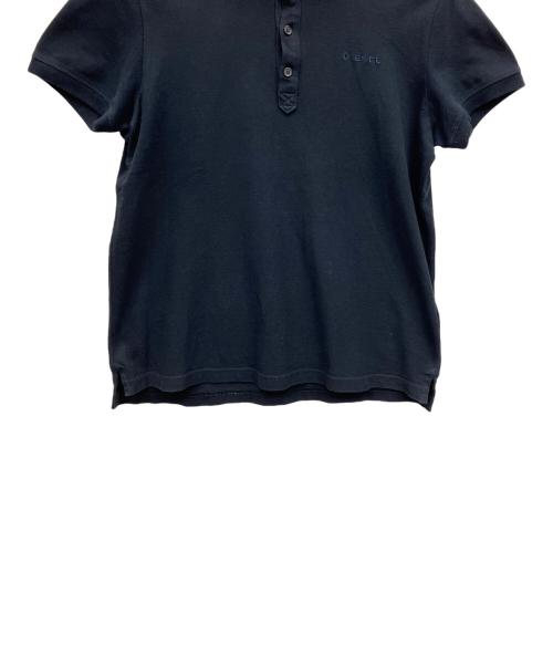 DIESEL（ディーゼル）DIESEL (ディーゼル) ポロシャツ ブラック×ブルー サイズ:Mの古着・服飾アイテム