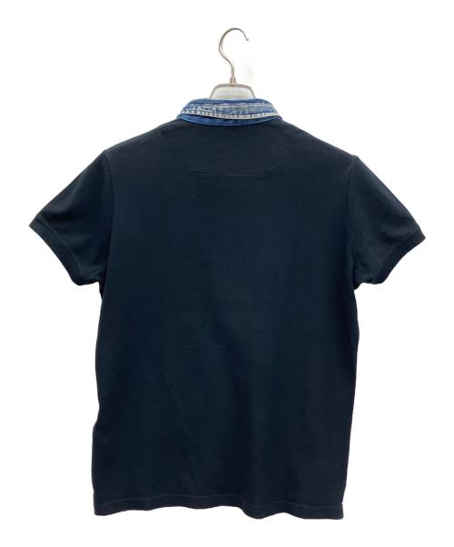 DIESEL（ディーゼル）DIESEL (ディーゼル) ポロシャツ ブラック×ブルー サイズ:Mの古着・服飾アイテム