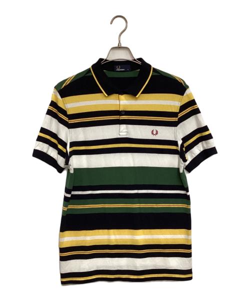 FRED PERRY（フレッドペリー）FRED PERRY (フレッドペリー) ポロシャツ イエロー×グリーン サイズ:Mの古着・服飾アイテム
