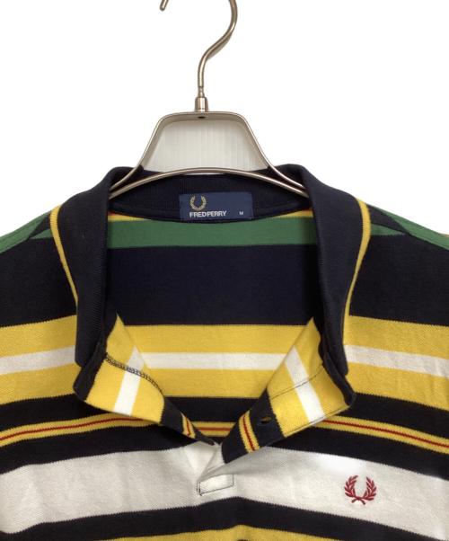 FRED PERRY（フレッドペリー）FRED PERRY (フレッドペリー) ポロシャツ イエロー×グリーン サイズ:Mの古着・服飾アイテム