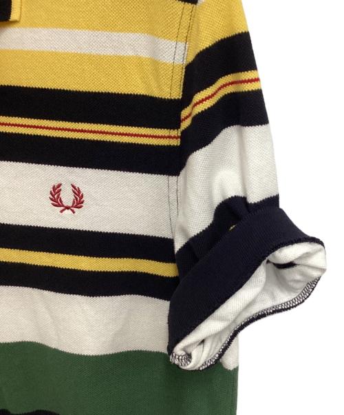 FRED PERRY（フレッドペリー）FRED PERRY (フレッドペリー) ポロシャツ イエロー×グリーン サイズ:Mの古着・服飾アイテム
