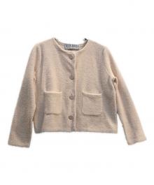 THIRD MAGAZINE（サードマガジン）の古着「ノーカラージャケット」｜ライトピンク