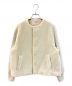 MACPHEEマカフィー）の古着「シープパイルノーカラーブルゾン」｜ホワイト