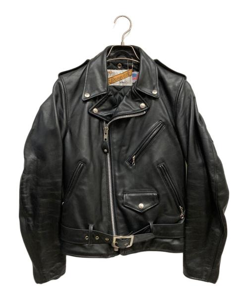PERFECTO by Schott（パーフェクト バイ ショット）PERFECTO by Schott (パーフェクト バイ ショット) ダブルライダースジャケット ブラック サイズ:32の古着・服飾アイテム