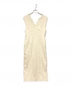 JUSGLITTYジャスグリッティー）の古着「レースVネックジャンパースカート」｜アイボリー