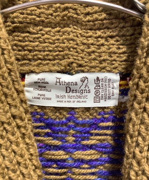 Athena Designs（アテナデザインズ）Athena Designs (アテナデザインズ) カウチンニットカーディガン ブラウン サイズ:40の古着・服飾アイテム