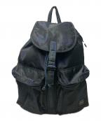 HEAD PORTERヘッドポーター）の古着「チェックナイロンリュック」｜グリーン×ネイビー