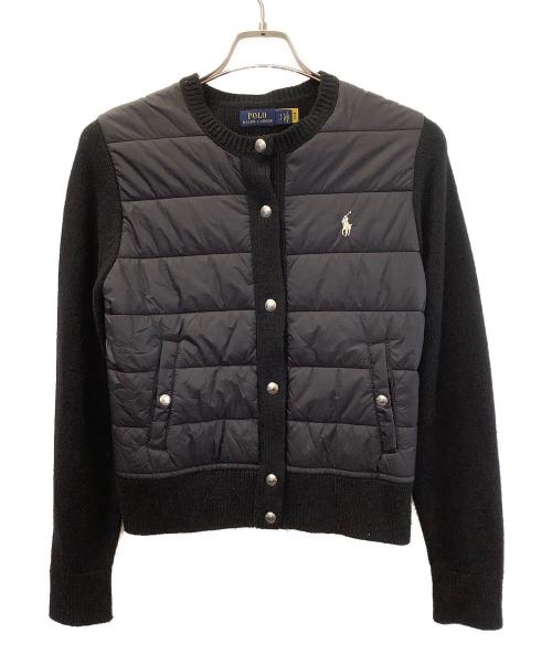 POLO RALPH LAUREN（ポロ・ラルフローレン）POLO RALPH LAUREN (ポロ・ラルフローレン) ニット切替中綿ジャケット ブラック サイズ:Sの古着・服飾アイテム