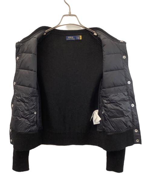 POLO RALPH LAUREN（ポロ・ラルフローレン）POLO RALPH LAUREN (ポロ・ラルフローレン) ニット切替中綿ジャケット ブラック サイズ:Sの古着・服飾アイテム