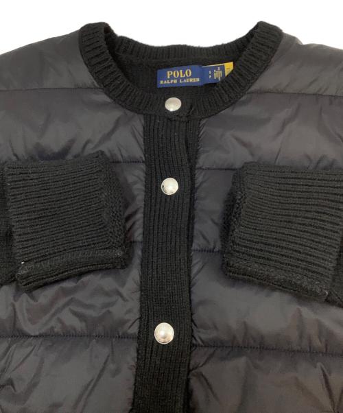 POLO RALPH LAUREN（ポロ・ラルフローレン）POLO RALPH LAUREN (ポロ・ラルフローレン) ニット切替中綿ジャケット ブラック サイズ:Sの古着・服飾アイテム