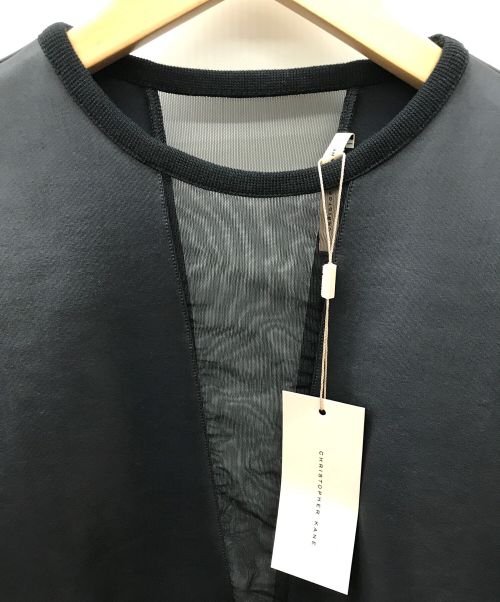 Christpher kane（クリストファーケイン）Christpher kane (クリストファーケイン) 素材切り替えクルーネックスウェット ブラック サイズ:XS 未使用品の古着・服飾アイテム