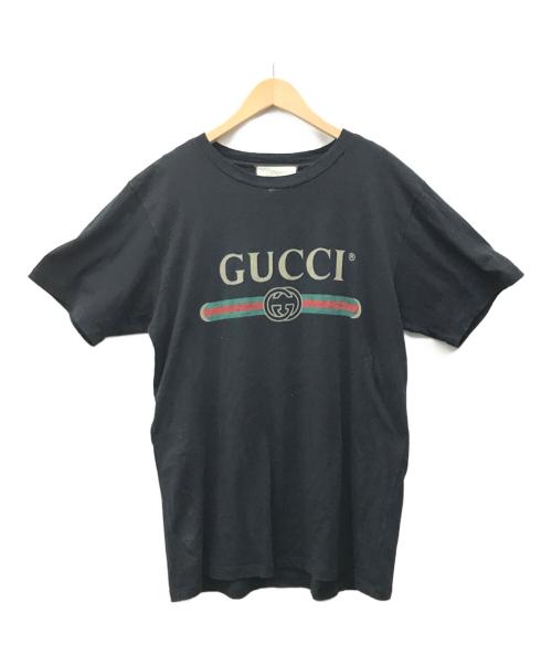 GUCCI（グッチ）GUCCI (グッチ) ロゴTシャツ ブラック サイズ:XSの古着・服飾アイテム