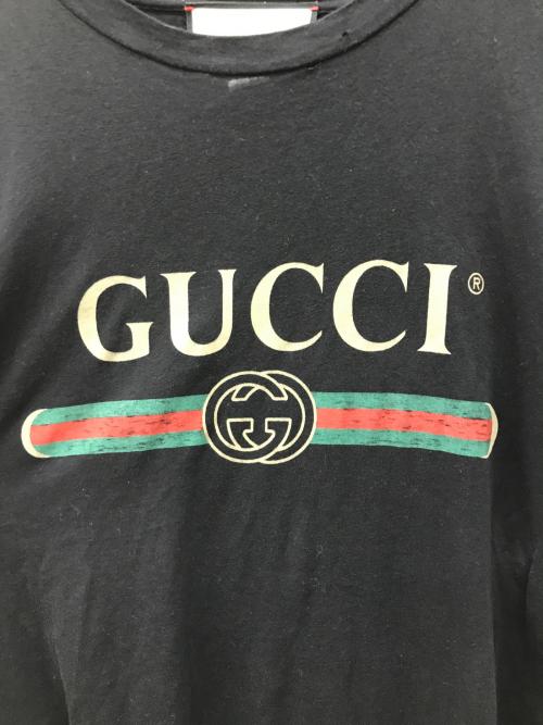 GUCCI（グッチ）GUCCI (グッチ) ロゴTシャツ ブラック サイズ:XSの古着・服飾アイテム