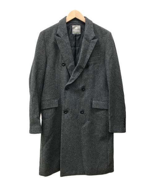 nano・universe（ナノ・ユニバース）nano・universe (ナノ・ユニバース) ダブルチェスターコート ブラック サイズ:Sの古着・服飾アイテム