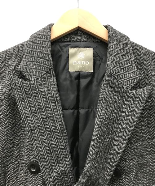 nano・universe（ナノ・ユニバース）nano・universe (ナノ・ユニバース) ダブルチェスターコート ブラック サイズ:Sの古着・服飾アイテム