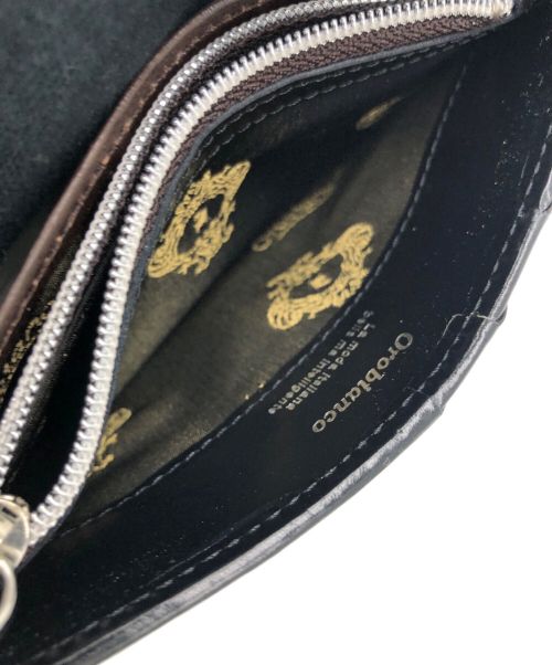 Orobianco（オロビアンコ）Orobianco (オロビアンコ) コンパクトカードケース ブラック×ブラウンの古着・服飾アイテム