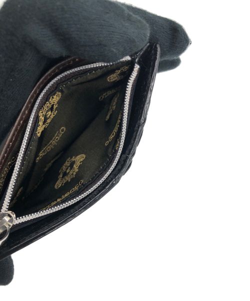 Orobianco（オロビアンコ）Orobianco (オロビアンコ) コンパクトカードケース ブラック×ブラウンの古着・服飾アイテム