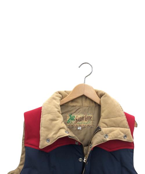 SUGAR CANE（シュガーケーン）SUGAR CANE (シュガーケーン) 中綿ベスト ネイビー×レッド サイズ:Lの古着・服飾アイテム