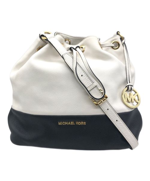 MICHAEL KORS（マイケル・コース）MICHAEL KORS (マイケルコース) ショルダーバッグ ホワイト×ブラックの古着・服飾アイテム