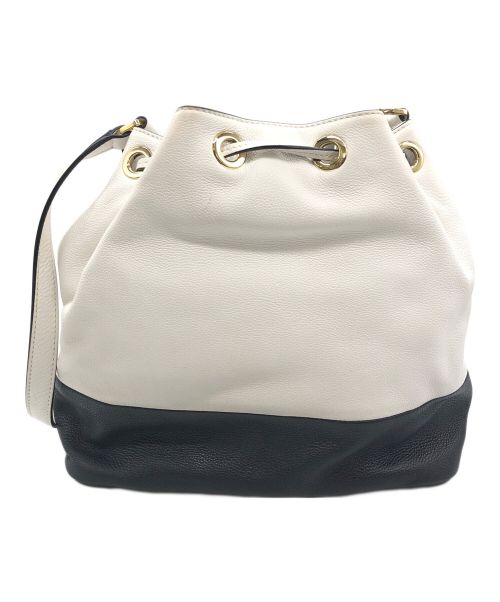 MICHAEL KORS（マイケル・コース）MICHAEL KORS (マイケルコース) ショルダーバッグ ホワイト×ブラックの古着・服飾アイテム