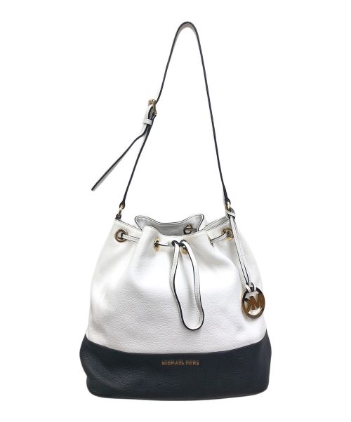 MICHAEL KORS（マイケル・コース）MICHAEL KORS (マイケルコース) ショルダーバッグ ホワイト×ブラックの古着・服飾アイテム