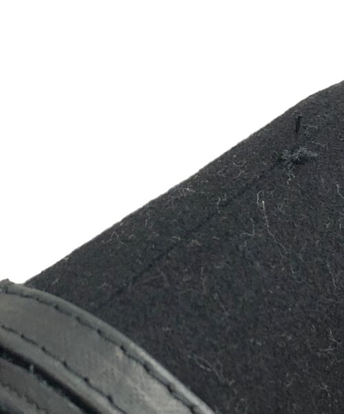 DSQUARED2（ディースクエアード）DSQUARED2 (ディースクエアード) レザー切替しウールロングコート ブラック サイズ:48の古着・服飾アイテム