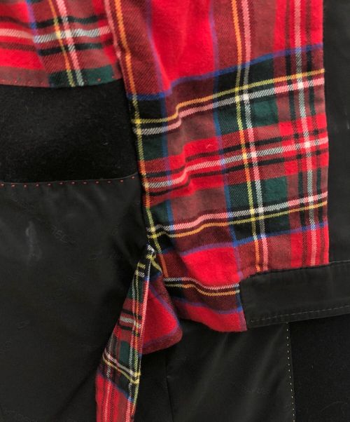 DSQUARED2（ディースクエアード）DSQUARED2 (ディースクエアード) レザー切替しウールロングコート ブラック サイズ:48の古着・服飾アイテム