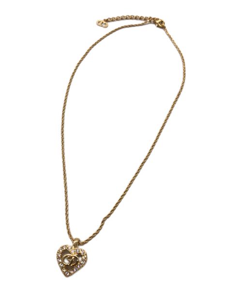 Christian Dior（クリスチャン ディオール）Christian Dior (クリスチャン ディオール) ハートモチーフネックレス ゴールドカラーの古着・服飾アイテム