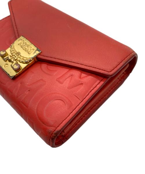 MCM（エムシーエム）MCM (エムシーエム) 3つ折り財布 レッドの古着・服飾アイテム