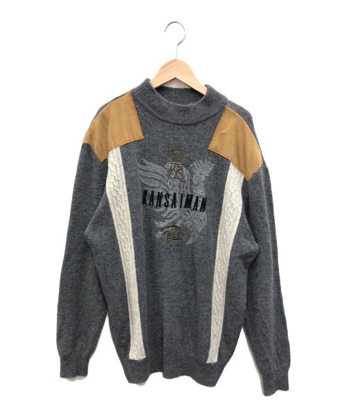 KANSAIMAN（カンサイマン）kansaiman (カンサイマン) コマンダーニット グレー サイズ:XLの古着・服飾アイテム