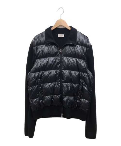 MONCLER（モンクレール）MONCLER (モンクレール) ダウン切替 ニットブルゾン ブラック サイズ:Lの古着・服飾アイテム