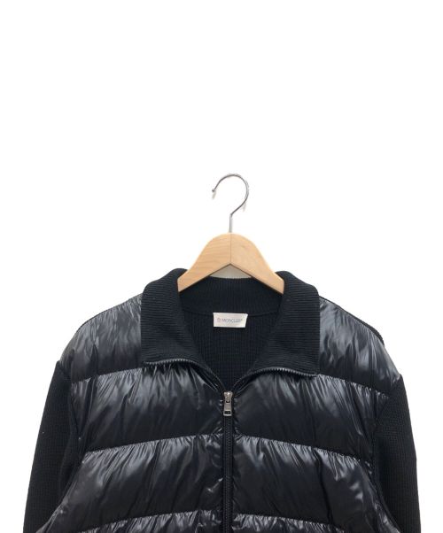 MONCLER（モンクレール）MONCLER (モンクレール) ダウン切替 ニットブルゾン ブラック サイズ:Lの古着・服飾アイテム